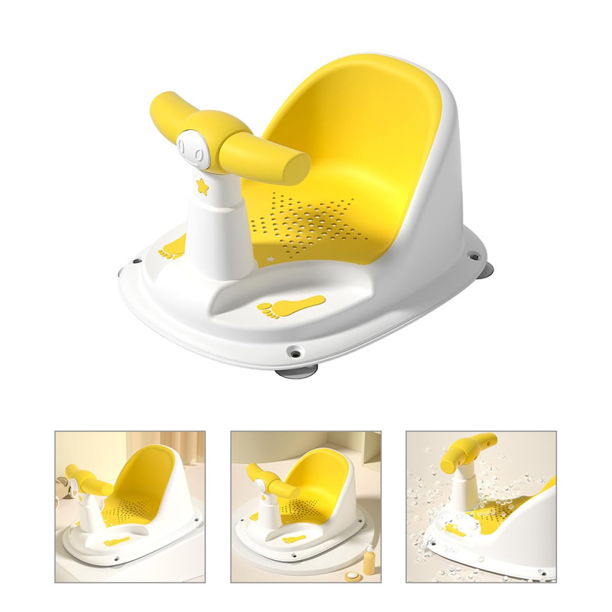 ifundom Asiento de Baño para Niños Pequeños Soporte Cómodo y Material Plástico Antideslizante Adecuado Baño Seguro de Bebés y Recién Nacidos