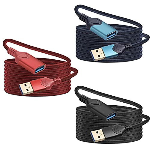 Image of USB 3.0 Extension Cable,[2Pack] 2FT High Speed Extension Cable USB Male to Female Extension Cord for Playstation /Xbox /Flash Drive /Card Reader /Hard Drive /Keyboard /Printer /Scanner(Dark Blue, 2Pack 2FT)