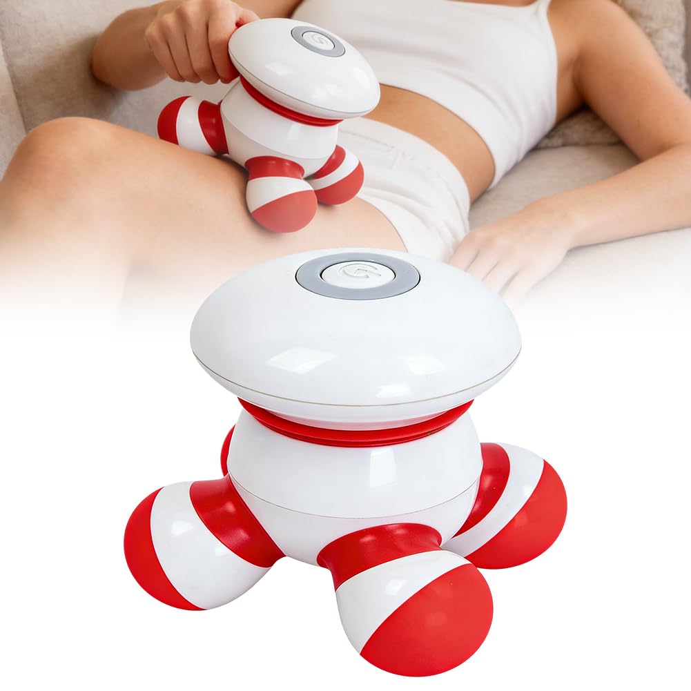 Mini appareil de massage manuel vibrant pour le corps avec lumière LED - Fonctionne avec piles (piles non incluses)