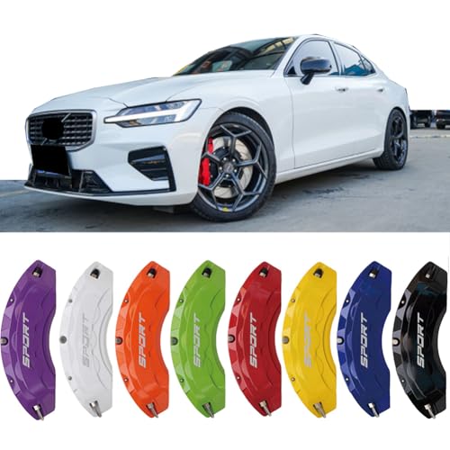 4pc Brake Caliper Covers Compatible Front Rear for VOLVO Accessories (Red, for S60 18