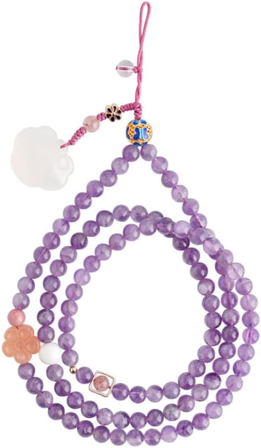 Quality Alloy Amethyst Phone Lanyard Decorative Phone Charm Fashion Holder