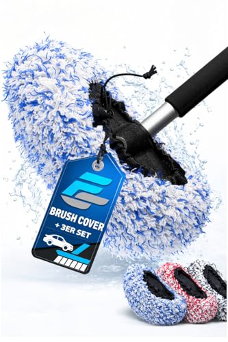 FS Premium SB Waschbürstenüberzug 3er Set inkl. Transportbeutel Mikrofaser Brush Cover für Auto-Waschbürsten lackschonend & kratzfrei waschbar für SB-Waschanlagen Auto Wohnmobil Motorrad