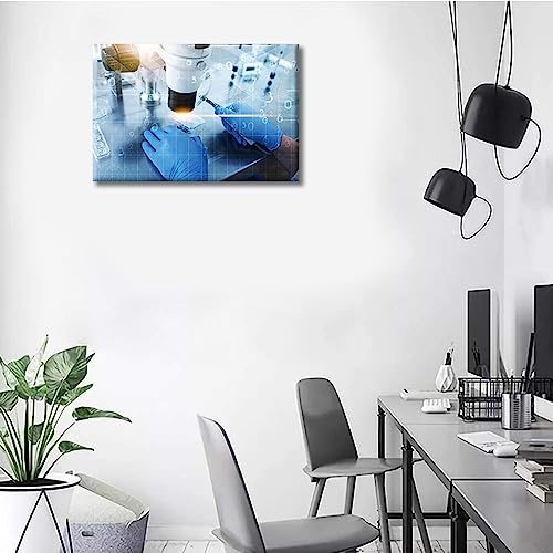 Image of TUMOVO Clinical Laboratory Wall Decor 1 Panels Medical Examination Pictures Wall Decor for Bedroom Young Scientist Wall Art Posters and Prints Framed Ready to Hang (12 inch Wx18 H)