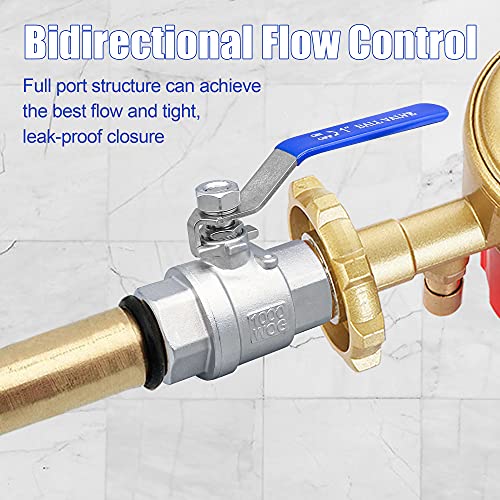 1/2 Inch Ball Valve, Premium 304 Stainless Steel Full Port Forged NPT Ball Valve for Water Oil and Gas with Long Handle Shut Off Switch, 1000 WOG (1, FNPT x FNPT 1/2") - Thumbnail 7