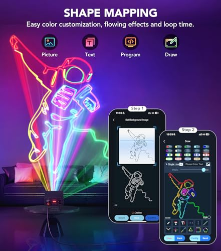 Image of KeoBin APP DJ Laser Lights Professional - 200+ 3D RGB Animation Laser Light Show, Hand Drawing, Custom Patterns, Sound Actived & DMX Sync for Party, Stage, Club