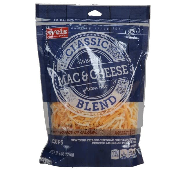 Amazon.com: Weis Quality, Cheese Mac and Cheese Shredded, 8 Ounce ...
