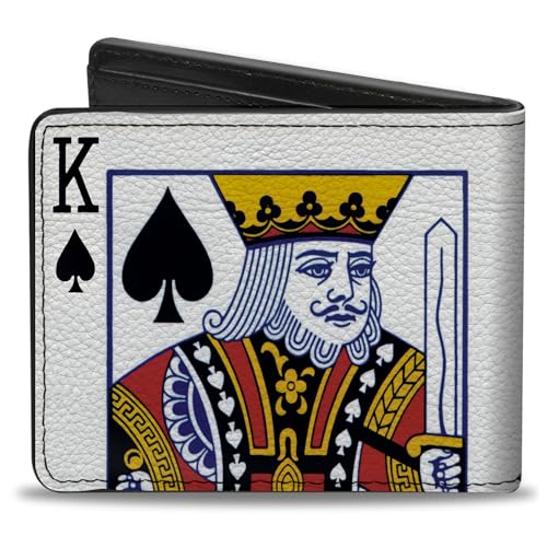 Buckle-Down Men's PU Bifold Wallet-King of Spades, Multicolor, 4.0" x 3.5"2