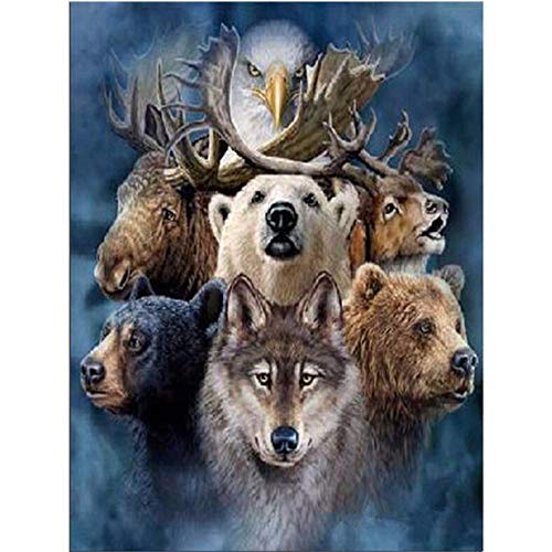 WiHome 5D Diamond Painting Kits for Adults Full Drill Bears Wolf Wildlife Craft Embroidery Rhinestone Painting