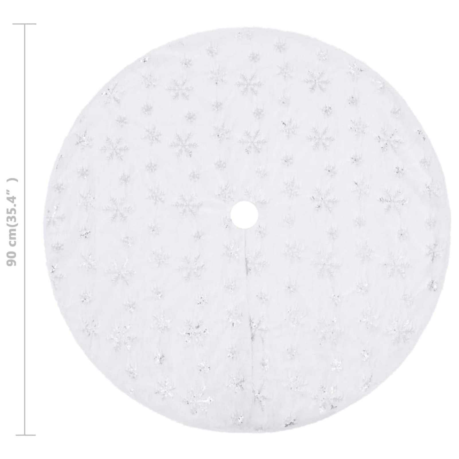 Homgoday Jupe de sapin de Noël de luxe blanche de 90 cm, imitation sapin de Noël avec support en métal, décoration d'intérieur ou d'extérieur