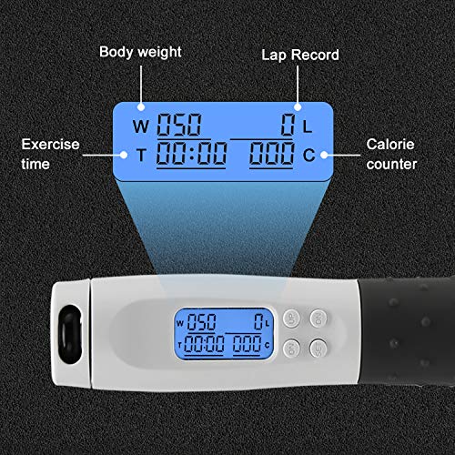 Cuerda de salto deportiva, inalámbrica con medidor, cuerda de salto ajustable con kilómetro digital y cuenta,Rodamientos de bolas de acero - Imagen 3