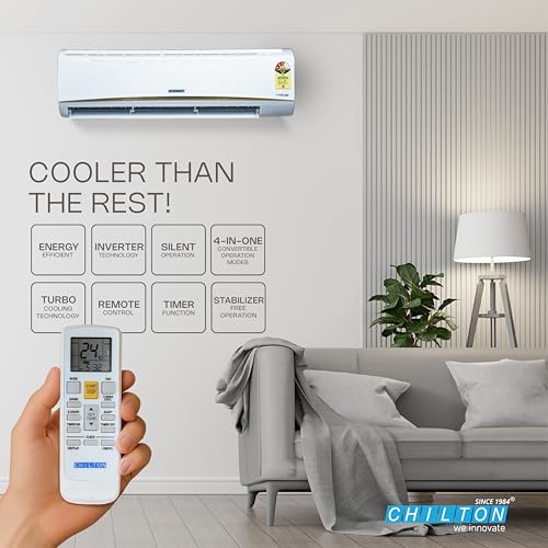 Image of Chilton 1 Ton Inverter Split Air Conditioner, White, 3 Star AC, 2025 Model