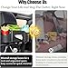 Joezhe Back Seat Car Organizer,4 in 1 Multifunctional Car Back Seat Storage Box with Drink Cup Holder Tissue Box, for Hold Phone,Snacks, Drinks, Handbag-Black