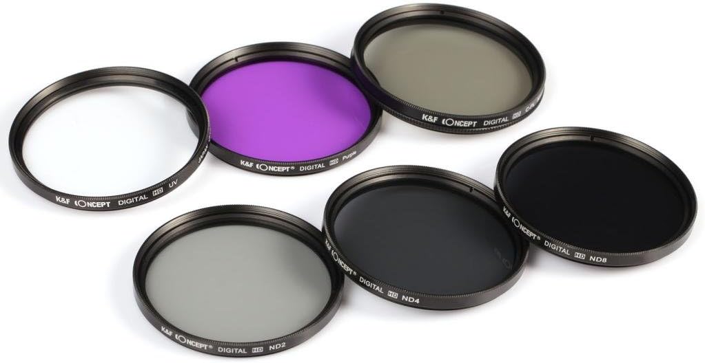 67mm Lens Filter Kit, K&F Concept Slim UV Filter + Polarizing Filter + Neutral Density Filter Set (ND2 ND4 ND8) + Slim FLD Lens Filter Set Compatible with Canon Nikon Digital Camera