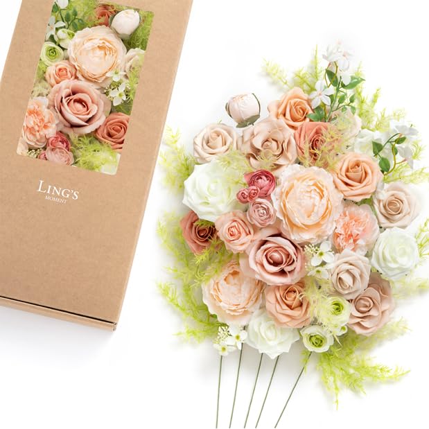 Amazon.com: Ling's moment Fake Flowers Box, Faux Artificial