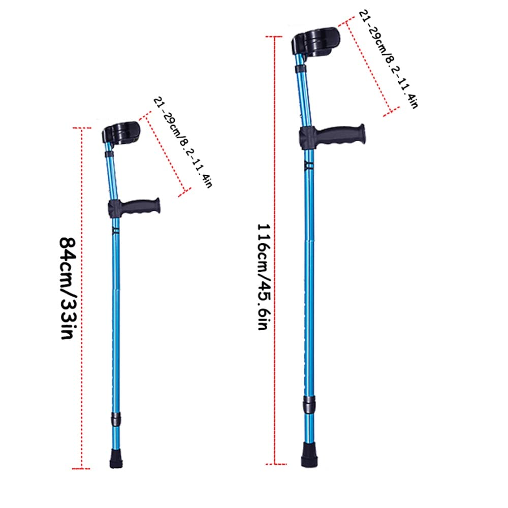 Stampelle per avambraccio,Stampelle Pieghevoli per Adulti,Stampelle ergonomiche per Camminare,10 Fermate Regolabili in Altezza,Punte in Gomma Antiscivolo,Unisex