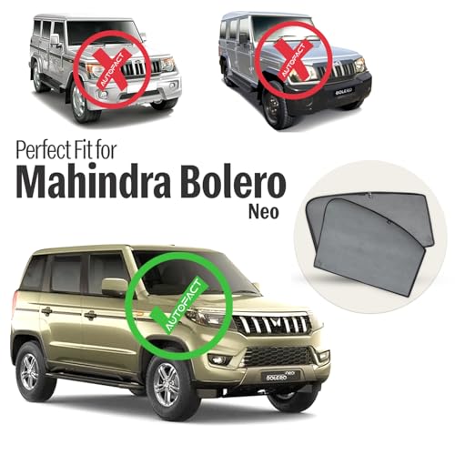 Image of Autofact Car Sunshades for Mahindra Bolero Neo (2021 to 2025), UV Protection, Useful Car Accessories, Custom fit Sun Shades for Side Windows, Set of 6