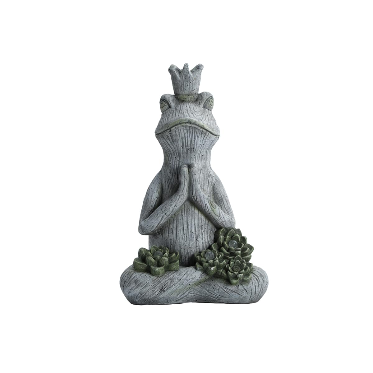 Statua da giardino a forma di rana per yoga, luci solari sostenibili ed ecologiche, con LED sostenibilità, scultura per cortile, balcone, decorazione per la casa (50,8 cm di altezza)