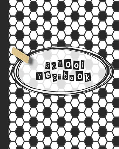 Free Printable Homeschool Awards and Certificates 13 School Yearbook: Yearbook, autograph and memory book for end of year celebrations and memories for school leavers - Black and white cool football design cover art