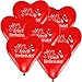 Produktbild 100 Herz Luftballons Ø 30 cm mit Motiv Frisch Verheiratet Farbe frei wählbar Herzballons Helium Luftballon (Rot)