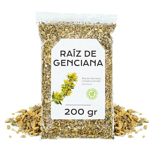 Raiz de Genciana 200g - Infusion de Raiz de Genciana - Te de Genciana Raiz - Raiz de Genciana a Granel (200 gr)