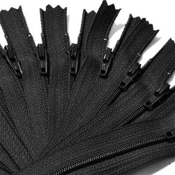ZipperStop Wholesale Authorized Distributor ® #3 Skirt & Dress Nylon Coil Closed End - Select Length or Color (12 Zippers for Color) (4 inch, Black)