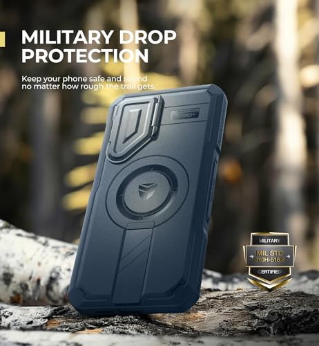 Image of Dexnor for Samsung Galaxy S25 Plus Case with Camera Cover & Adjustable Kickstand & Built-in Screen Protector, Magnetic Rugged Shockproof Bumper Cases Heavy-Duty Protective Cover (2025),Navy Blue