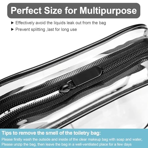 3 Stück Durchsichtige Tasche,Kulturbeutel Transparente,Organizer,Kosmetiktasche Reise,Damen PVC Bag,wasserdichte Clear Taschen Reisetasche GroßE Kleine Makeup,Reiseutensilien,Make Up für Travel
