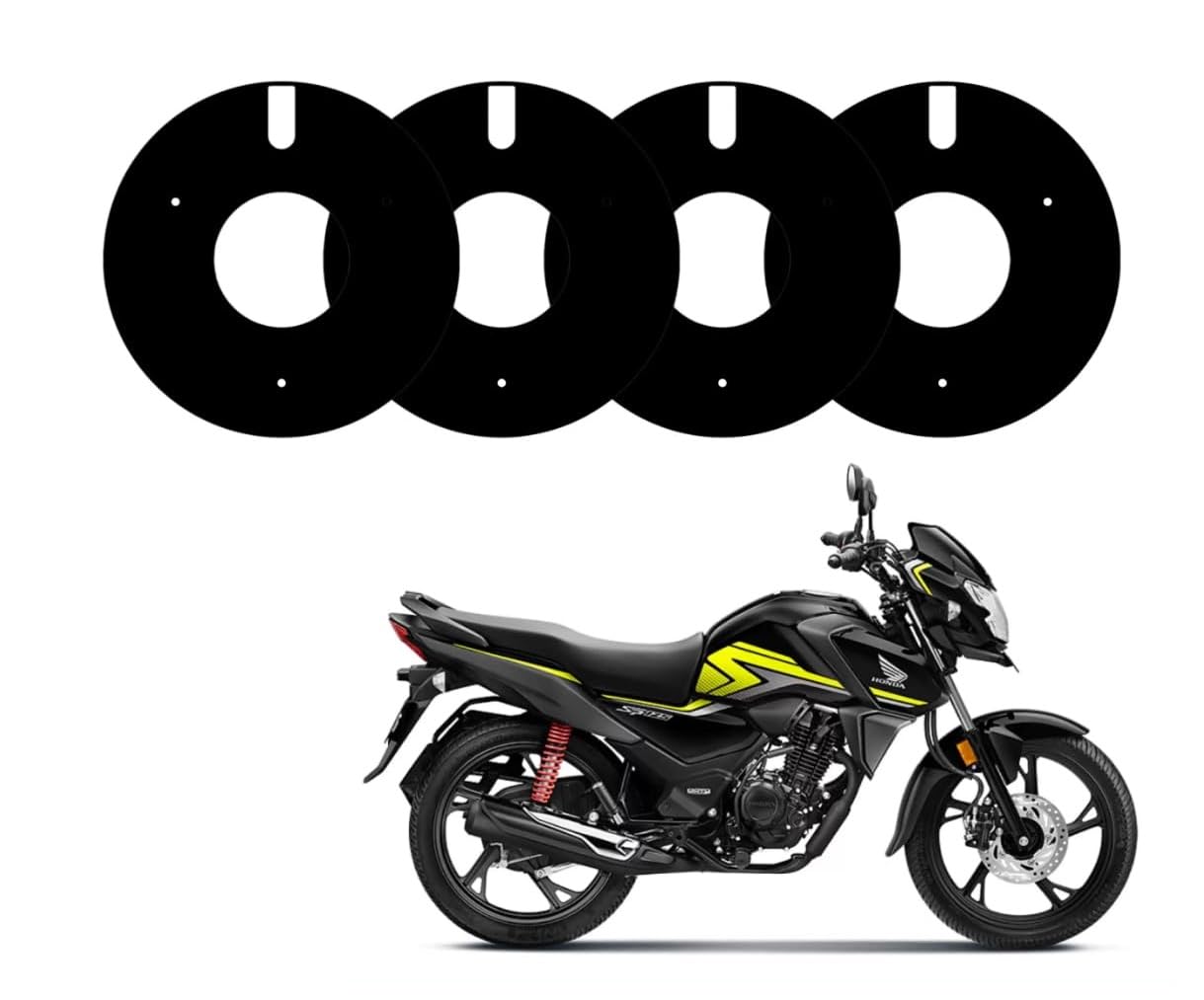 Acube Mart Acrylic Wheel DISC Cover for 17inch Wheel for 2 Wheels for Honda SP 125 Black 17A-1