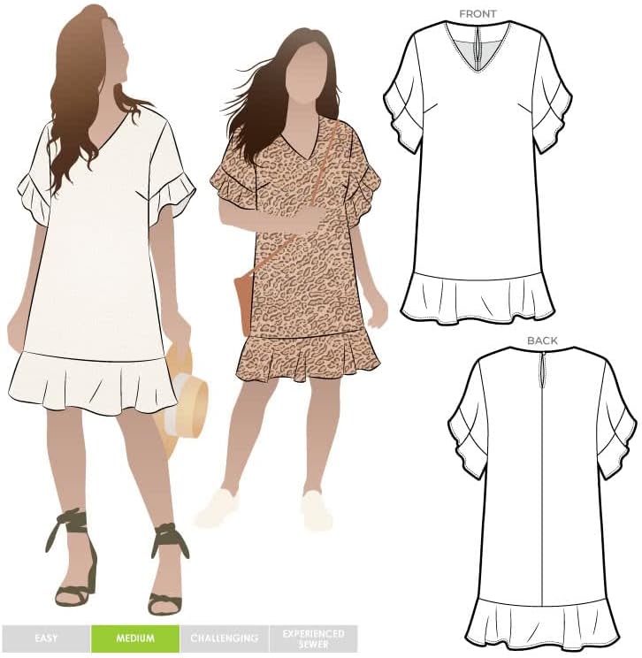 Style Arc naaipatroon - Lena Shift Jurk (Maten 18-30