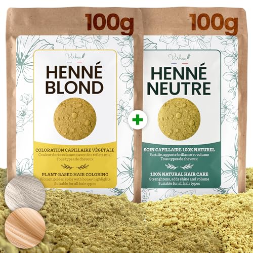 Henné blond naturel kit coloration végétale cheveux blonds masque anti-pellicules bio