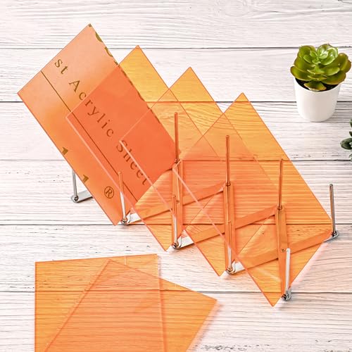 Image of Lesnlok 24 x 36 Orange Acrylic Sheets 1 /8 inch Thick 3mm Clear Colored Plexiglass Sheets,for Sign,Craft,Painting,Laser Cutting,DIY Display Projects (2, Orange, 24 inchx 36 inch)