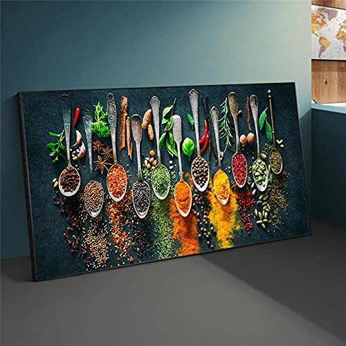 Épices cuisine toile peinture affiche décorative grand format pour mur de chambre