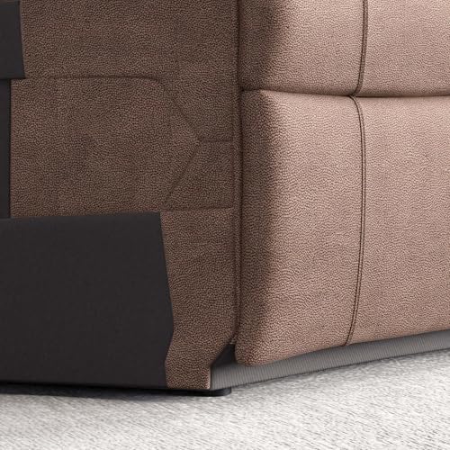 Image of Home Centre | Denver Fabric 1-Seater Wedge Recliner | Recliner Sofa for Living Room | Pine Wood | Brown | 2 Year Warranty