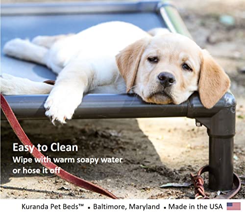 Kuranda Chewproof Dog Bed - Walnut PVC - 25\" x 18\" - Heavy Duty Vinyl - Burgundy - Thumbnail 6
