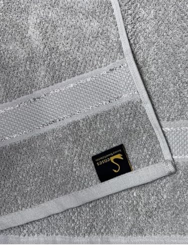 Image of SENSES By Riba Cotton Towels for Bath 550 GSM - Silver Grey, 1 Pc | Super Soft, Large Size, Absorbent, Lightweight, Antimicrobial, Low Linting