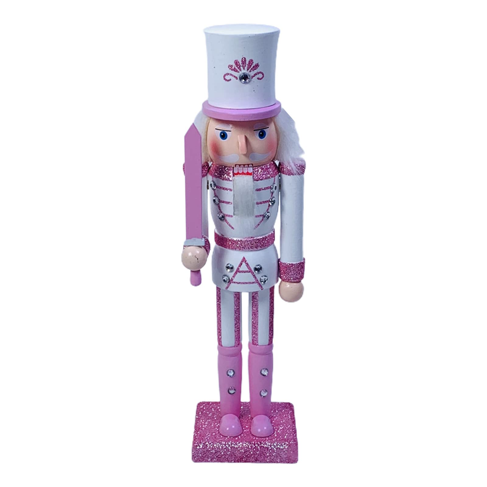Tsophreniq 30cm Merry Christmas Decorations Figurine Wooden Soldier King Puppet Ornament for Indoor Winter Table Home Christmas Soldier