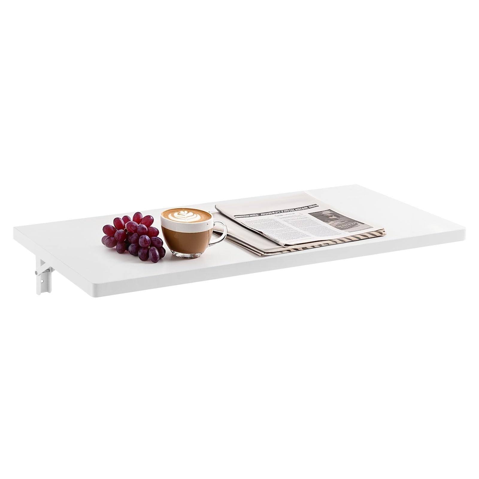 VEVOR Tavolo Pieghevole a Parete, Tavolo a Ribalta Montaggio a Parete 120 x 50 cm Scrivania Galleggiante Staffa in Ferro, Scrivania Pieghevole per Ufficio Domestico, Sala da Pranzo Cucina Bar Bianco