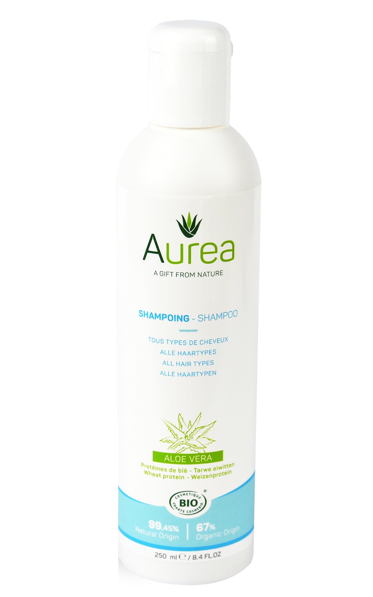Aurea Aloe Vera Shampoo For Unisex 8.4 oz Shampoo, White