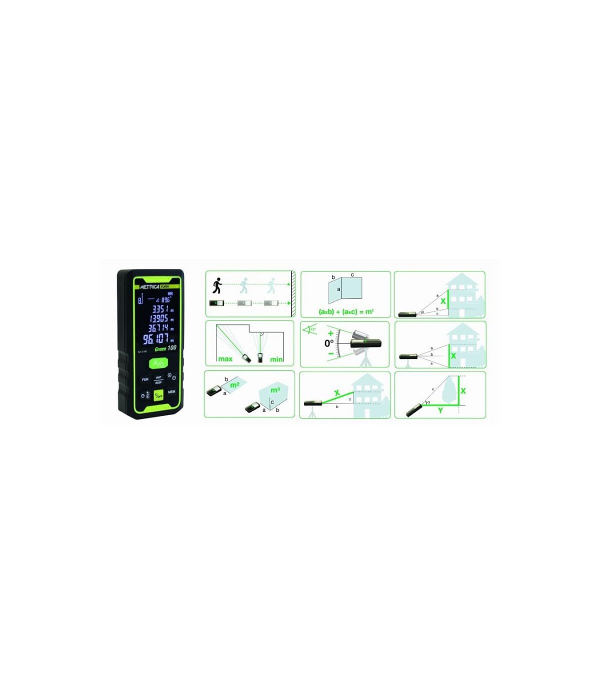 Télémètre Laser 60 m Flash Green 60 Metrica
