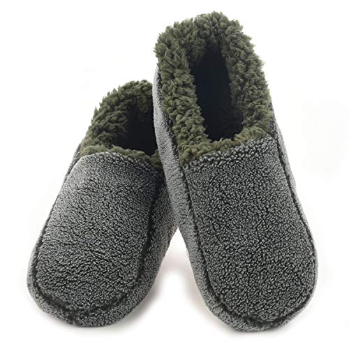Image of Snoozies Mens Two Tone Fleece Lined Slippers - Comfortable Slippers for Men - Two Tones