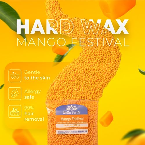Bella Verde Wax Beans 1.76lbs - Made in Italy - Hard Wax Beads for Women and Men -Hot Wax for Brazilian Body Legs Eyebrows Face Lips Armpits