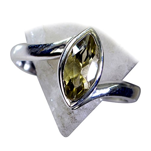 Bague quartz citron marquise en argent massif au serti tension élégant - 5