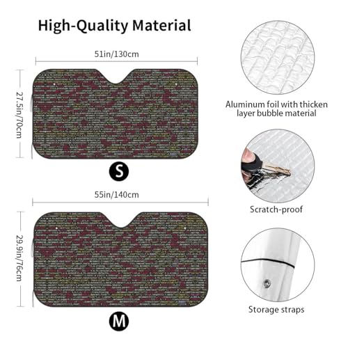 Parasol para parabrisas de coche plegable con código y protector térmico universal 3