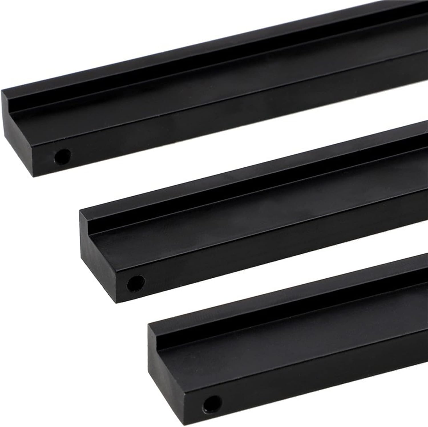 Black Cabinet Handles olid Aluminum Alloy Kitchen Cupboard Pulls Drawer Knobs Furniture Handle Hardware 1Pcs(23.7)