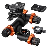 Testa Fluida K&amp;F Concept FH-03 Per Treppiedi - Piastra Arca-Swiss, Regolazione 360&deg; E Inclinazione &plusmn;90&deg;, Portata 5kg Per Fotocamere E Videocamere