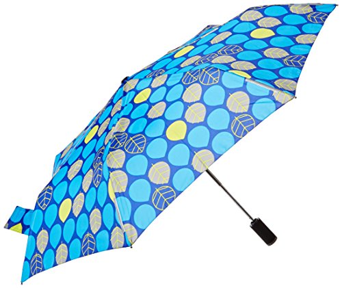 totes Trx Auto Open and Close Light N Go Traveler Umbrella with Built in Led Flashlight, Leaves, One Size