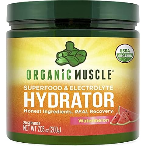 Organic Muscle Hydrator Electrolyte Powder, Watermelon - Vegan Intra & Post Workout Supplement for Natural Energy with Organic Superfoods & Antioxidants - Muscle Recovery Support - 20 Servings Cover