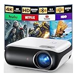 HAPPRUN H1 Proiettore 4K, Videoproiettore Portatile 1080P Full HD Bluetooth 5.1,Projector da Esterno Compatibile con HDMI/TV Stick/USB/PS5/Laptop