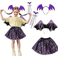 FYZSJWL Disfraz Murcielago Niña 4 pcs, Alas Murcielago, Disfraz