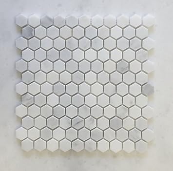 Carrara 1" Hexagon Marble Mosaic